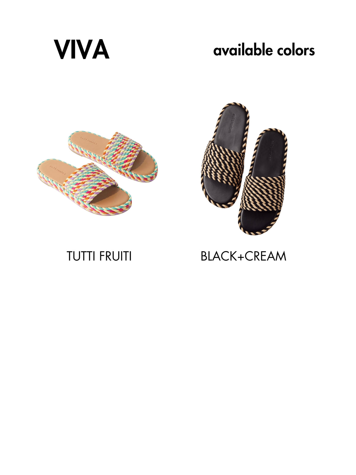 VIVA- TUTTI FRUITI vegan rope platform slide sandal