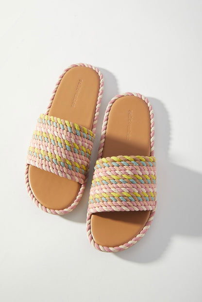 SUNSHINE-MIAMI MULTI vegan rope footbed slide sandal