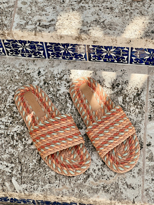 SUNNY-VINTAGE MULTI vegan rope slide sandal