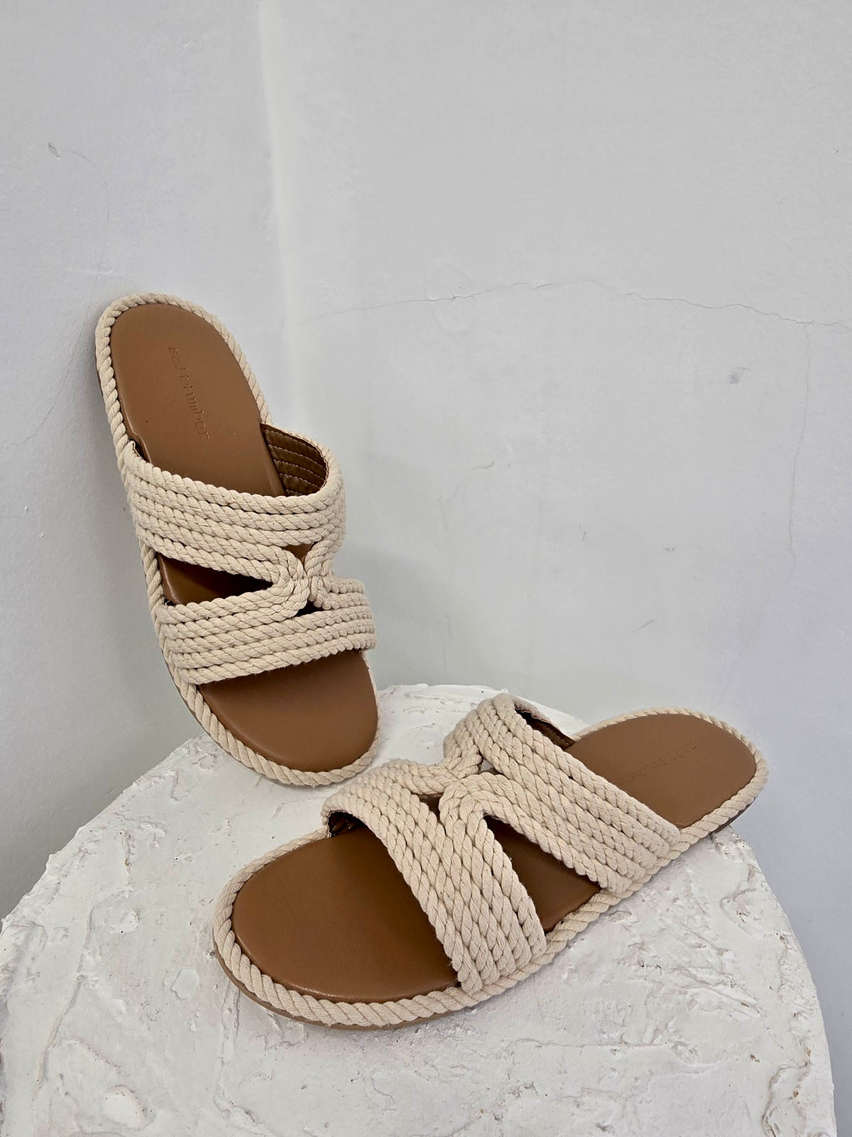 AVON-OFF WHITE vegan rope slides