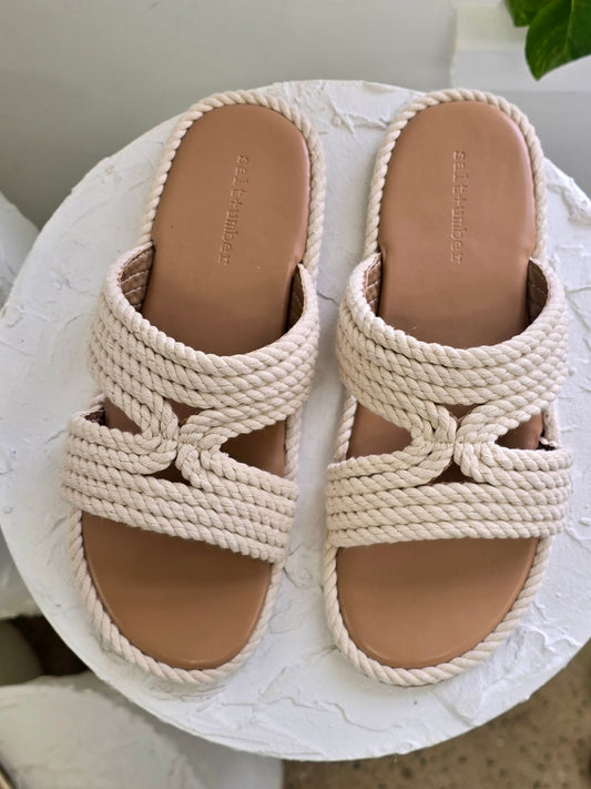 AVON-OFF WHITE vegan rope slides