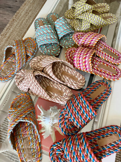SUNNY- GRAPEFRUIT PINK vegan rope slide sandal