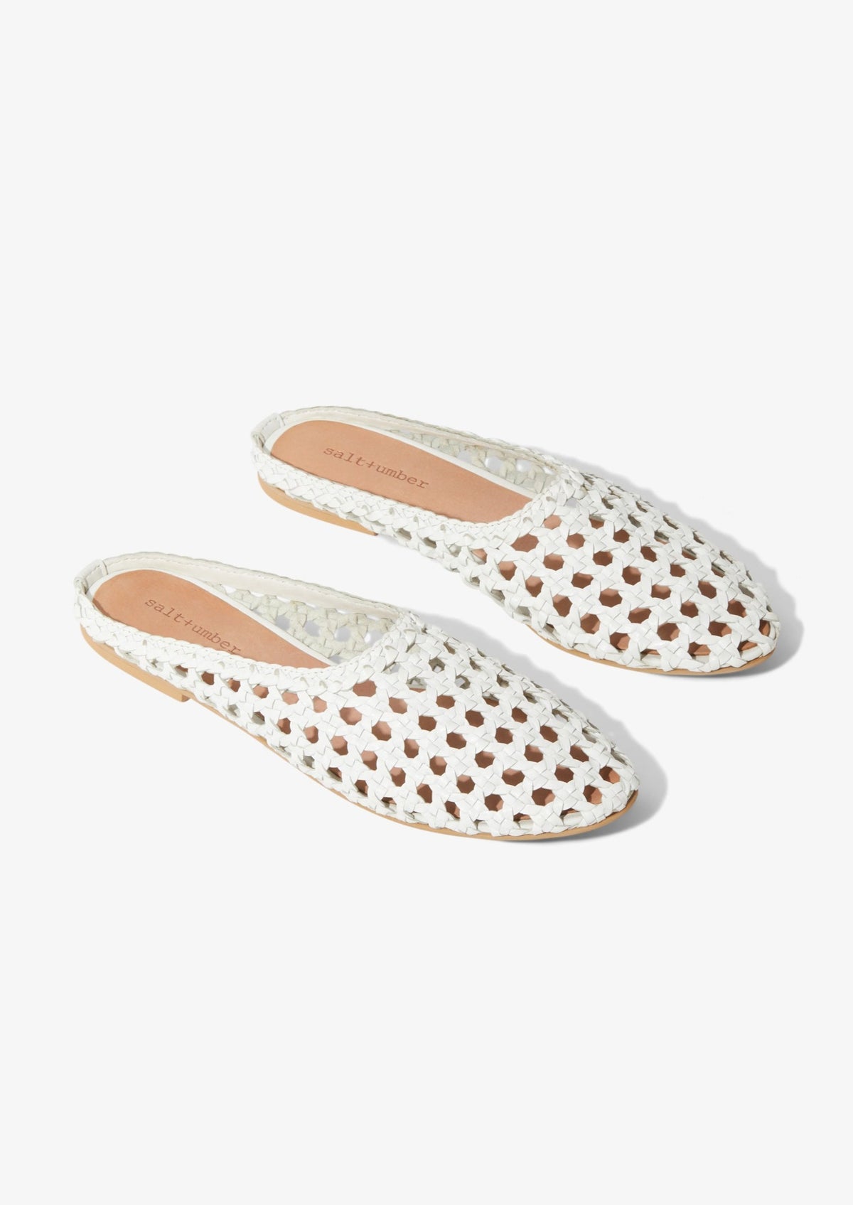 SHANTI - WHITE handwoven leather mule