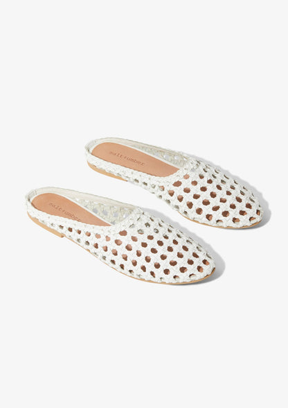 SHANTI - WHITE handwoven leather mule