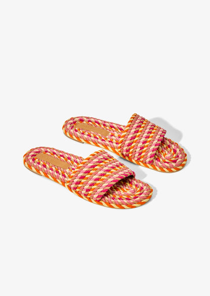 SUNNY- GRAPEFRUIT PINK vegan rope slide sandal