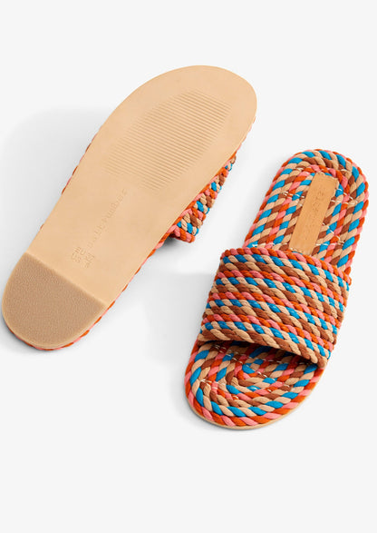 SUNNY- RETRO MIX vegan rope slide sandal