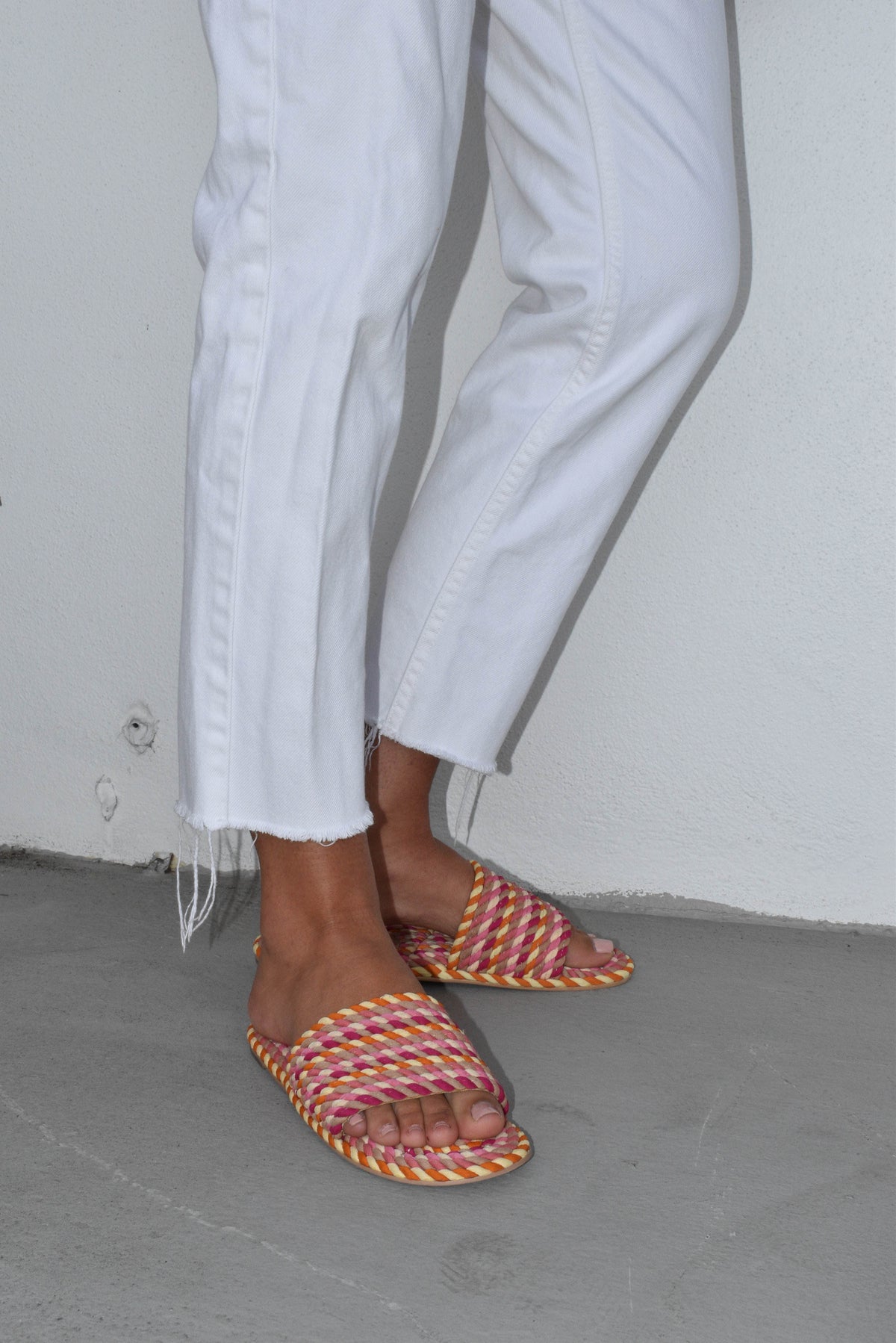 SUNNY- GRAPEFRUIT PINK vegan rope slide sandal
