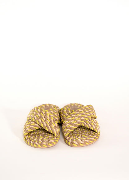 SARAYA - CITRON vegan rope cross band slide sandal